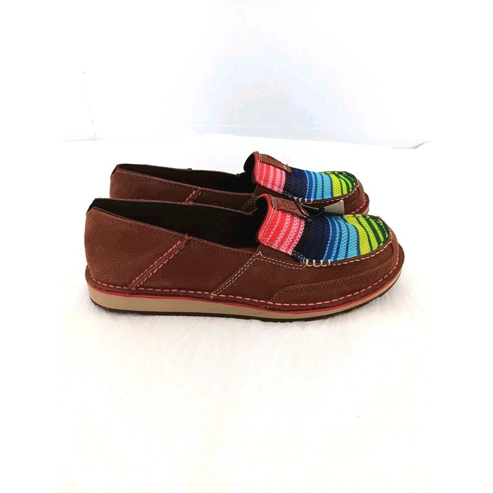 Ariat Women's Cruiser Rainbow Southwest Stripe Brown Suede Loafers Sz 10B NWT - Picture 3 of 9